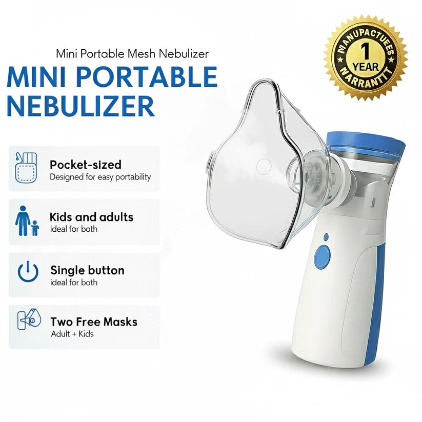 Mini Portable Mesh Nebulizer – Instant Relief for Adults & Kids